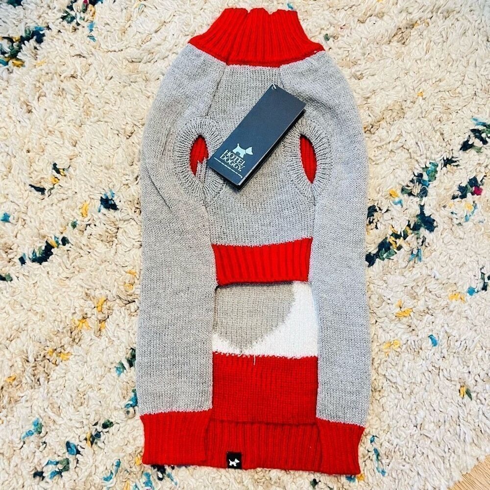 HOTEL DOGGY Pride Santa Dog Sweater, Red/Gray, Gay Pride, Medium, NWT - Picture 12 of 14